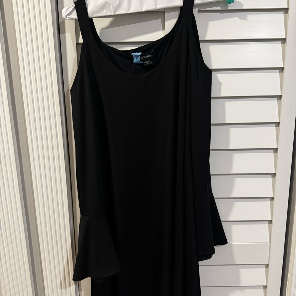 Karen Kane Black Ruffle Hem Mini Dress